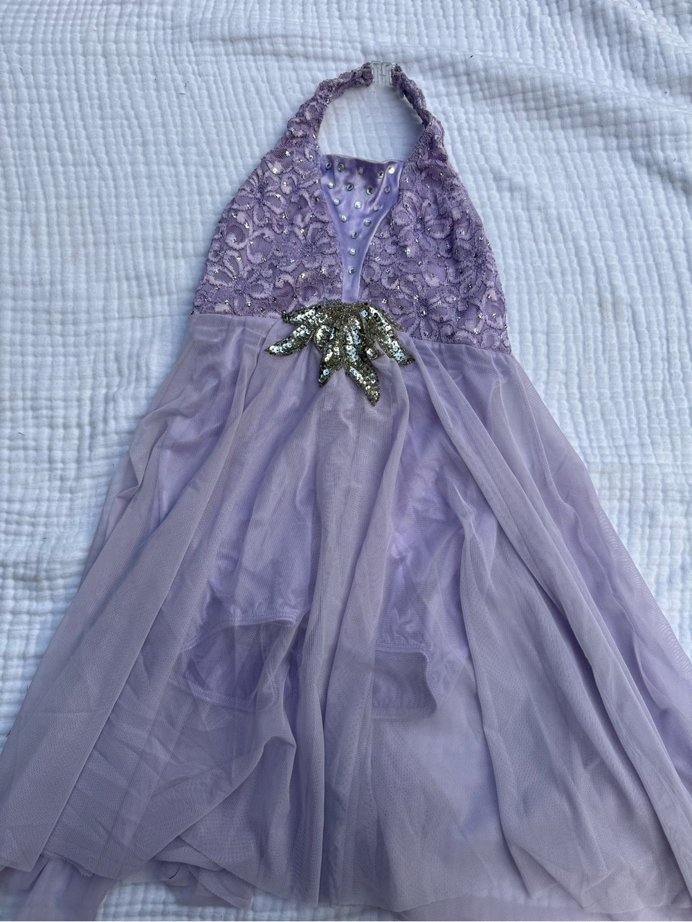 Lilac Sequin Halter dance costume